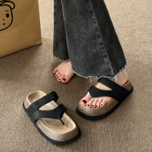 (Black, 35) Women\'s Comfortable Thong Sandals for Everyday Wear