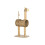 Giraffe-Designed Cat Tree, with Scratching Posts, Cat Tunnel, Toy Ball - Beige 1