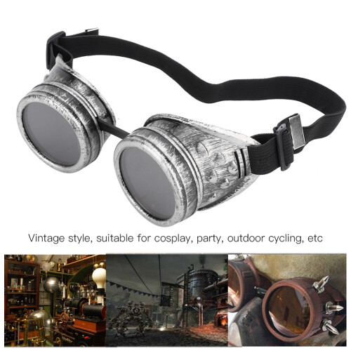 Vintage Steampunk Goggles ABS Double Layer Sunglasses 150x60mm 2