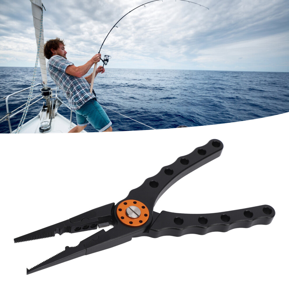 Multi-Functional Black Aluminum Alloy Fishing Pliers With Braid Line Cutter 9431388459950