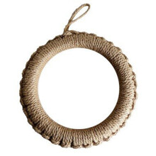 Applique brodée artisanale, dessous de verre en jute résistant à la chaleur, écologique et durable, pour protéger votre table ; mélange de lin
