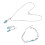 Blue Alloy 3pc Necklace Pendant Earrings Bracelet 15