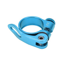 Langlemmesser Alu-Fahrrad-Sitzrohrklemme für 31,8 mm Rohr, Blau