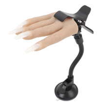 Silicone Nail Practice Hand with Clamp Stand for Manicure and Tattoo Training