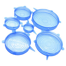 6 Pack Silicone Stretchable Bowl Lids Heat-Resistant Reusable Cover Set
