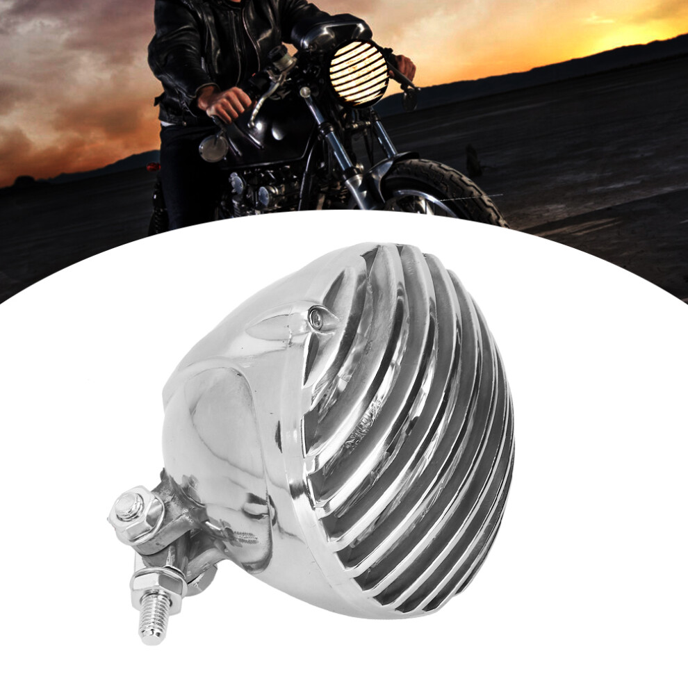 5.5In Vintage Motorcycle Headlight With Wiring For Honda Kawasaki Suzuki Yamaha Silver 4631388468388