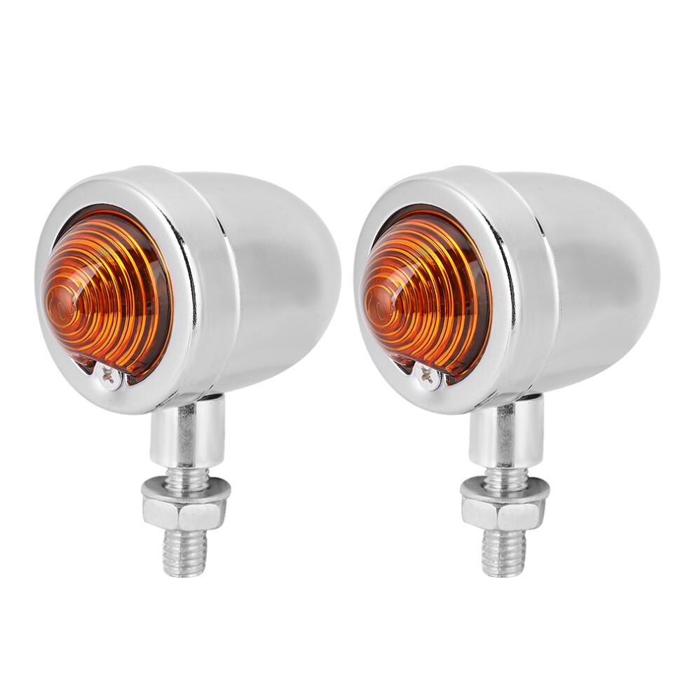 Aluminum Motorcycle Turn Signal Indicators Electroplate 12V Set Yellow 8201388469133