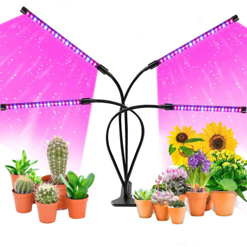 Lâmpada de planta / iluminação de planta com 4 lâmpadas fluorescentes LED flexíveis   2 pacotes 1