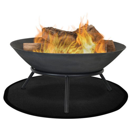Round Fireplace Rug - 48 Inch (122 cm) - Black 2