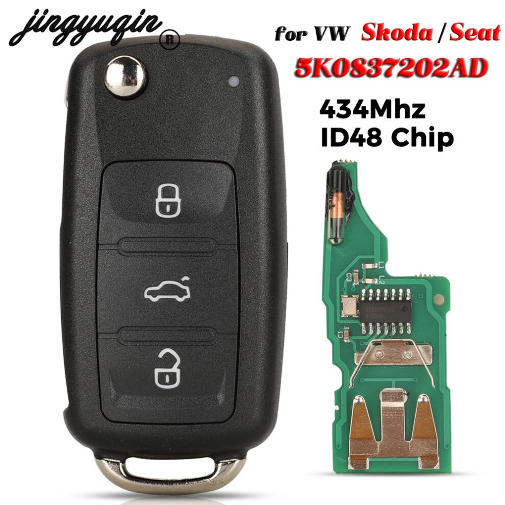 5K0 837 202 Ad Remote Key 434Mhz Id48 For Vw Golf Mk6 Estate Caddy Eos Jetta Polo Scirocco Tiguan Skoda / Seat Cordoba 6935161680478