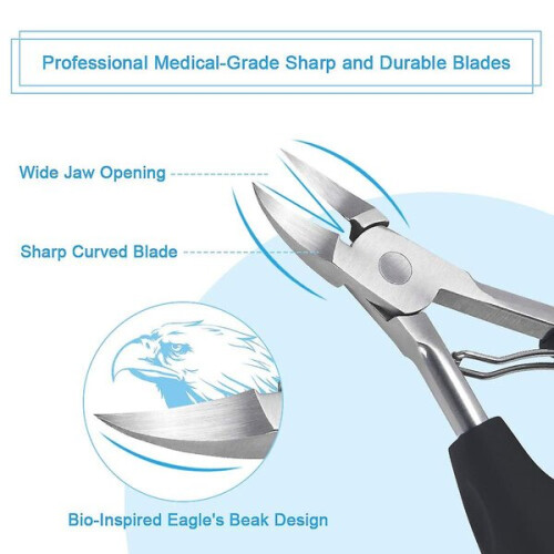 Nail Clippers for Thick Hard Toenails, Stainless Steel Rustproof Clippers with Sharp Blade Protective Case 1