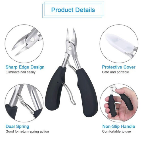 Nail Clippers for Thick Hard Toenails, Stainless Steel Rustproof Clippers with Sharp Blade Protective Case 2