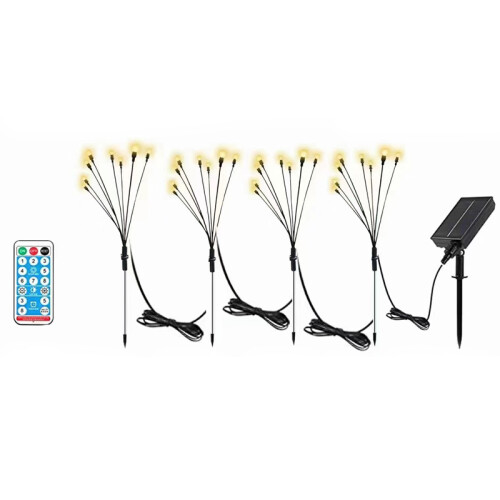 Solarbetriebene Glühwürmchen-Lichter, 10 LEDs, 4er-Pack WarmWhite 1