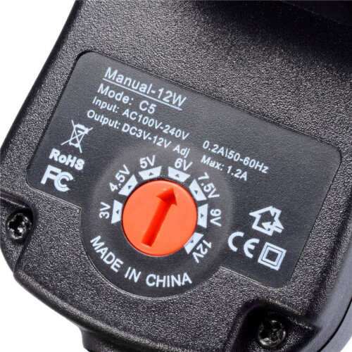 (Transparent) Universal Mains AC/DC Power Source Adaptor Supply Plug Charger 3V-12V 1