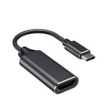 (Black) USB Type C Adapter USB3.1 to HDMI-compatible Adapter Male to Female 4K Converter