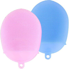 Juego de 2 cepillos corporales de silicona, guantes exfoliantes para baño y ducha, que favorecen la circulación sanguínea.