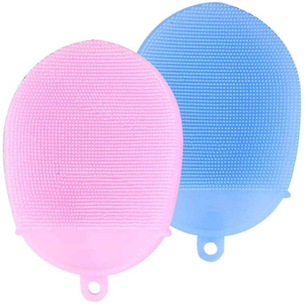 Silicone Body Brush 2-Piece Set, Exfoliating Scrubber Gloves for Bath Shower, Promotes Circulation