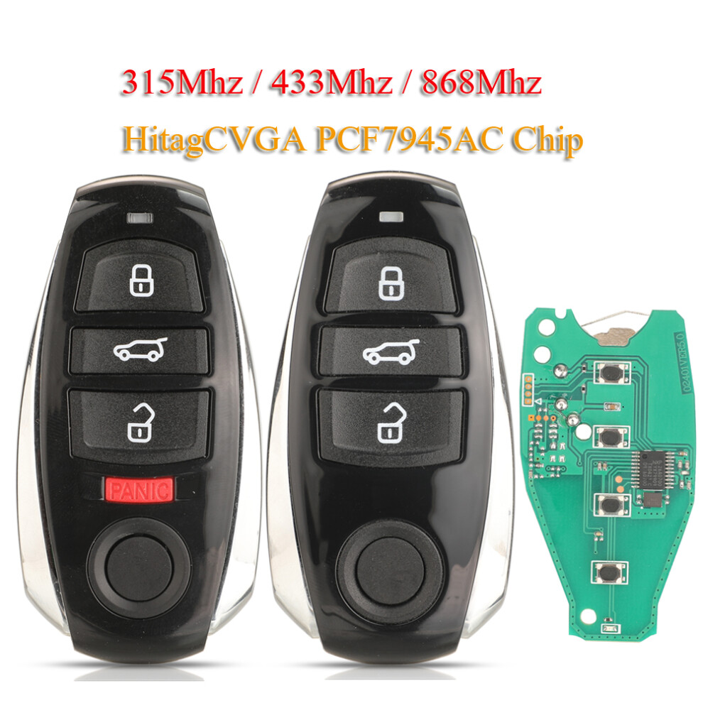 3/4Btn Smart Remote Car Key Fob Hitagcvga Pcf7945ac Chip 315Mhz 433Mhz 868Mhz For Vw Volkswagen Touareg 2010-2014 6935161678758
