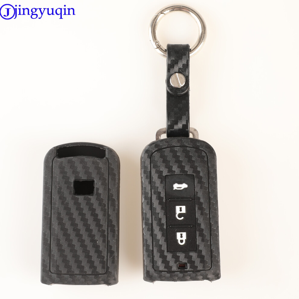 Carbon Silicone Car Key Case Cover 3B Smart Key For Mitsubishi Outlander 2016 Lancer 10 Pajero Sport Asx L200 6935161681574