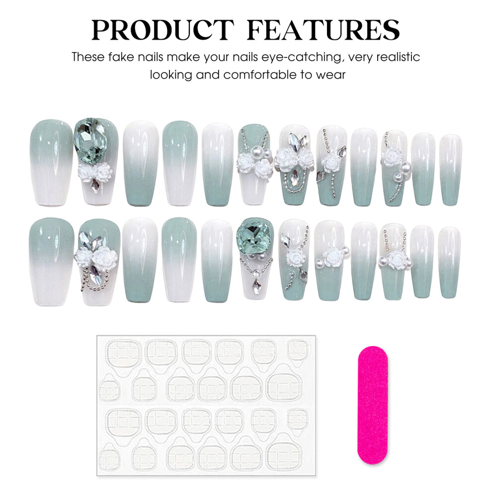 Creation-3C Gradient Fake Nails - Women & Girls Manicure Set