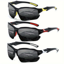 Sports Glasses 3-Pack with Polarised PC Lenses for Outdoor Cycling, Running Fishing