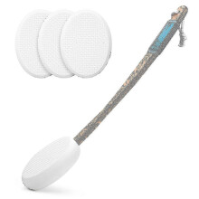 Back Lotion Applicator 4-Piece Set with 17-Inch Long Handle, Back Scrubber for Shower, Body Care Tool for Hard to Reach Areas