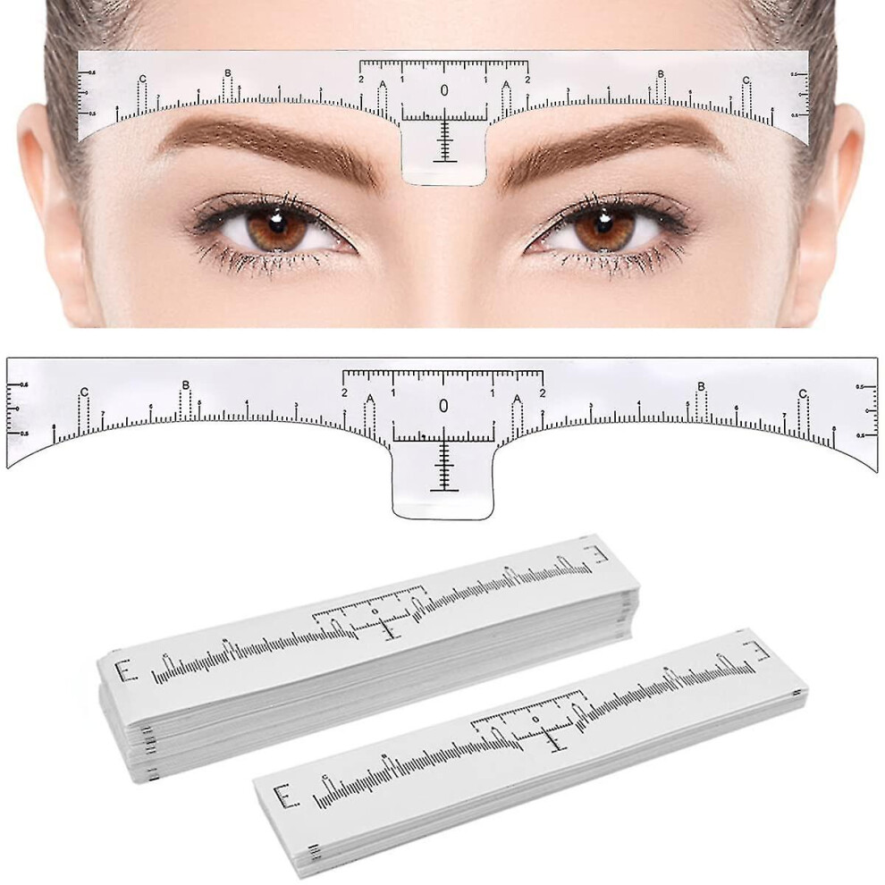 Disposable Eyebrow Ruler Stencils, 100 Pack, For Microblading Tattooing, Eyebrow Guide for Precise Positioning, Symmetrical Shaping Tool