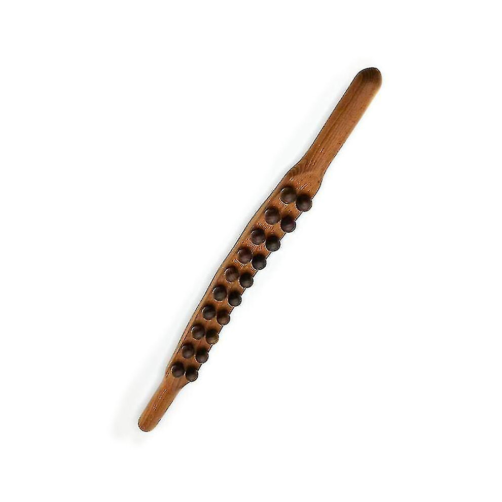 Wooden Massage Scraper Tool, 20 Beads Acupressure Massager for Deep Tissue Pain Relief, Muscle Relaxation and Meridian Scraping