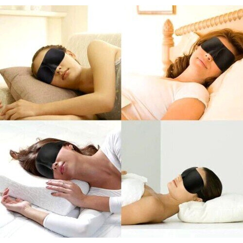 Sleep Eye Mask 3D Breathable Comfortable for Post-Operative Travel, Light Blocking, Velcro Adjustable, Soft Polyester 2