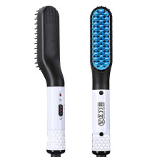 Mini Beard Straightener with Quick Heating Ceramic Comb for Wet and Dry Use, 180-200C Digital Temperature Control, 100-240V Dual Voltage