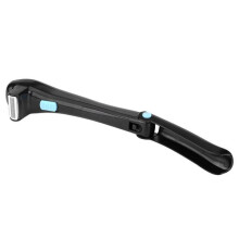 Back Hair Remover and Shaver with 180 Degree Folding Handle for Self Use, 14.7 Inch Cordless Battery Powered Device with Removable Head