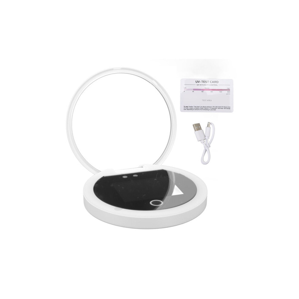 UV Beauty Mirror with 2x Magnification UV Detection, Handheld Portable Makeup Mirror, ABS Material, 1000mAh Battery