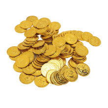 100PCS Treasure Coins Set, High-Detail Plastic Pirate Gold for Games & Parties