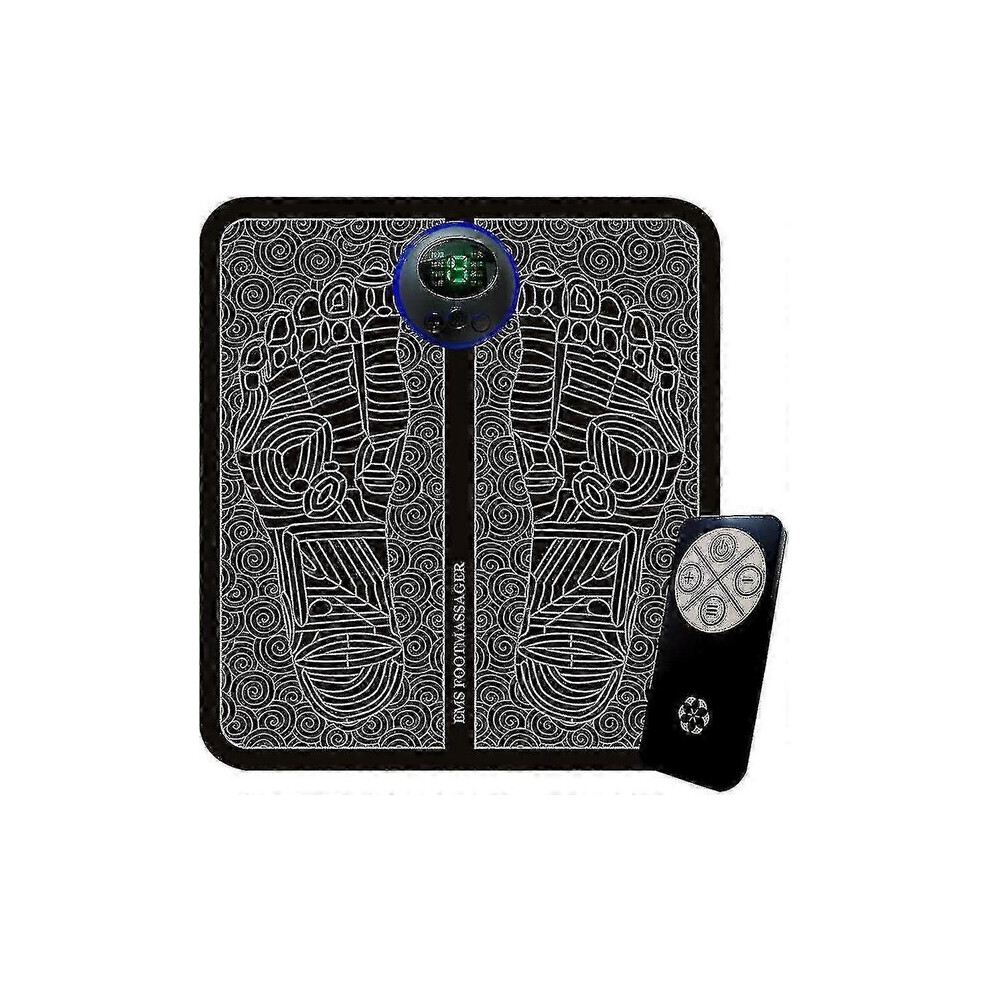 Black Remote Control Foot Massager For Neuropathy, 8 Modes 19 Intensity Levels, Abs Material, 32X32cm,