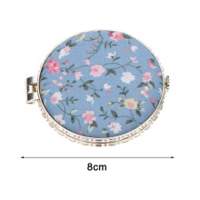 Cosmetic Mirror Travel Folding Portable, 8cm Diameter Compact Resin Retro Pattern, 2-Piece Set for Handbag Makeup Application