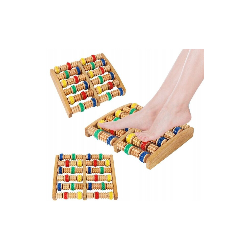 Traditional Wooden Foot Massager for Both Feet Simultaneous Massage