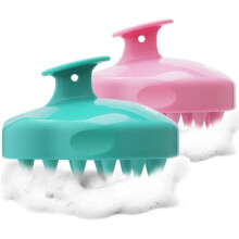 Scalp Massage Brush, Silicone for Dry and Wet Use, 2-Piece Set, Massages Scalp Cleans Hair Roots for Men, Women, Children, Pets