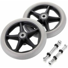 Roda de Caster para Cadeiras de Rodas e Andadores - Pneu de Borracha de 15cm de Substituição com Superfície Lisa e Rolamentos Duráveis