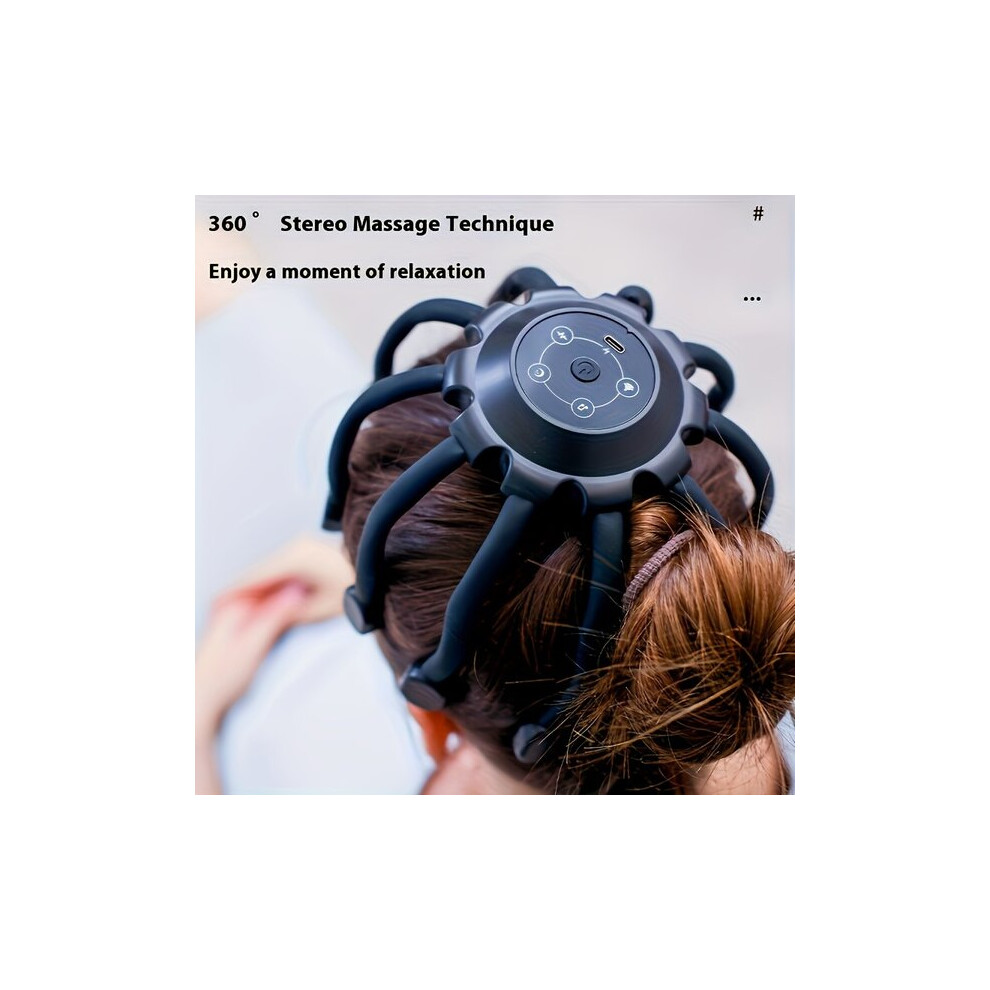 Electric Head Massager for Scalp Neck Relaxation with Multi-Contact Design, Ergonomic Handheld Device for Tension Relief