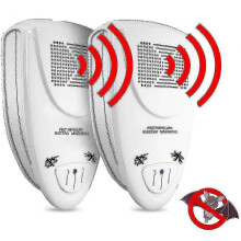 Ultrasonic Bat Repellent 2 Pack, Indoor Plug-in Device, Safe for Children and Pets, Silent Operation, Covers 100-800 sq ft