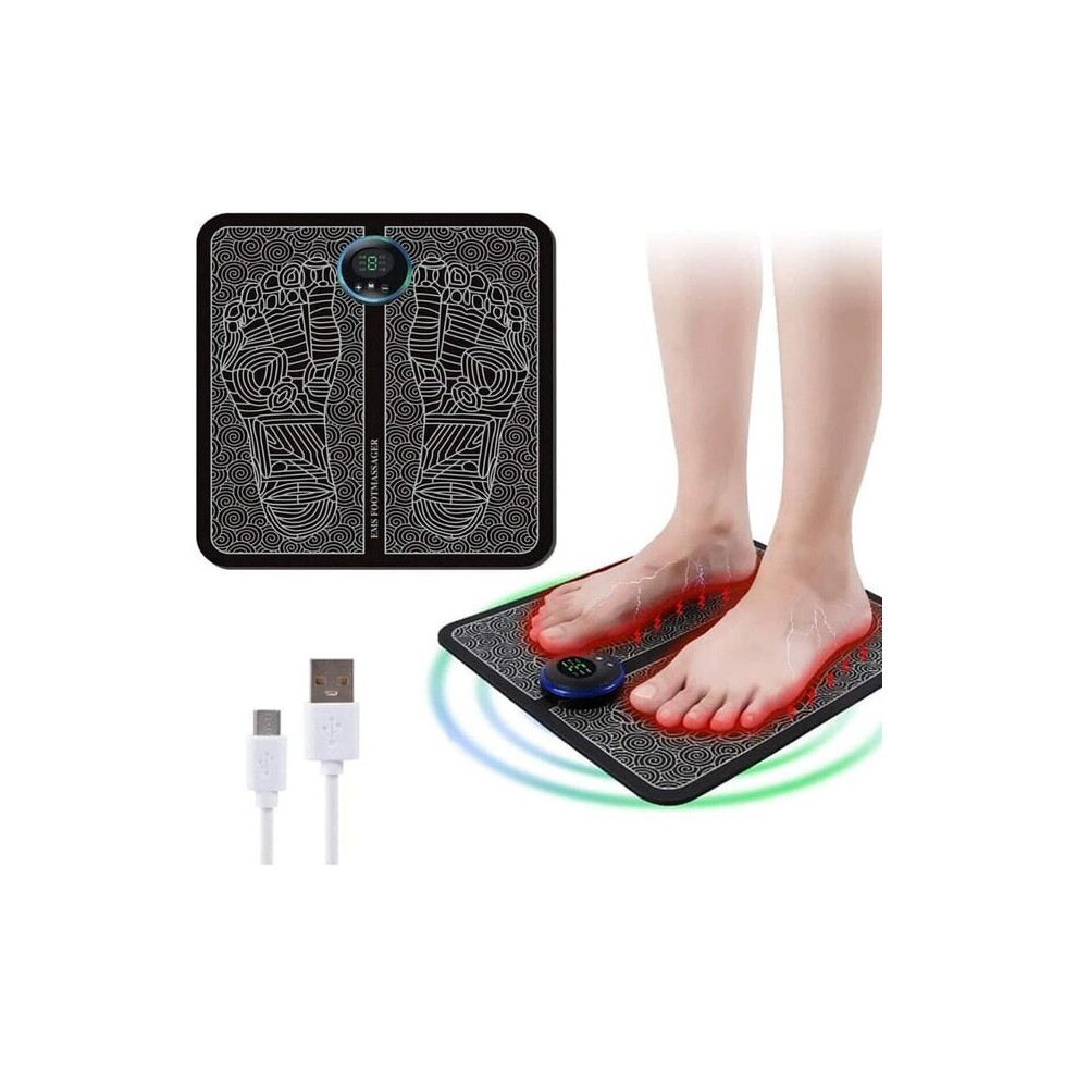 Electric Foot Massager with 8 Modes, 19 Intensities, Portable USB Rechargeable for Pain Relief, Muscle Circulation, Home Office Travel Use