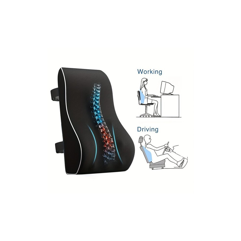 Lumbar Support Pillow with Memory Foam, Ergonomic Office Cushion for Back Pain Posture