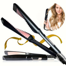 Hair Straightener and Curler 2-in-1 with Adjustable Temperature Control for Home Use Styling Tool