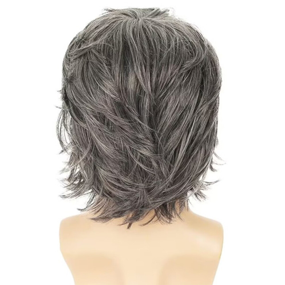 Penghui-Toys (Gray) Short Black Men\'S Wig For Cosplay & Halloween