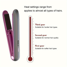 Cordless Hair Straightener and Curler 2 in 1 with Wireless Charging, 4000mAh Battery and 3 Temperature Settings