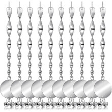 Bird Repellent Reflective Rods with Bells, 10-Pack for Garden Protection, Fruit Trees and Windows, Visual and Sound Deterrent