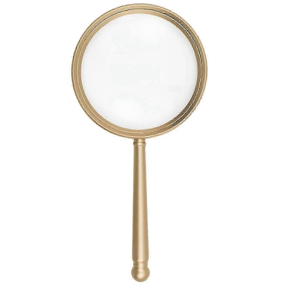 Handheld Magnifying Glass 10X Magnification with Metal Handle Optical Glass Lens for Reading Inspection
