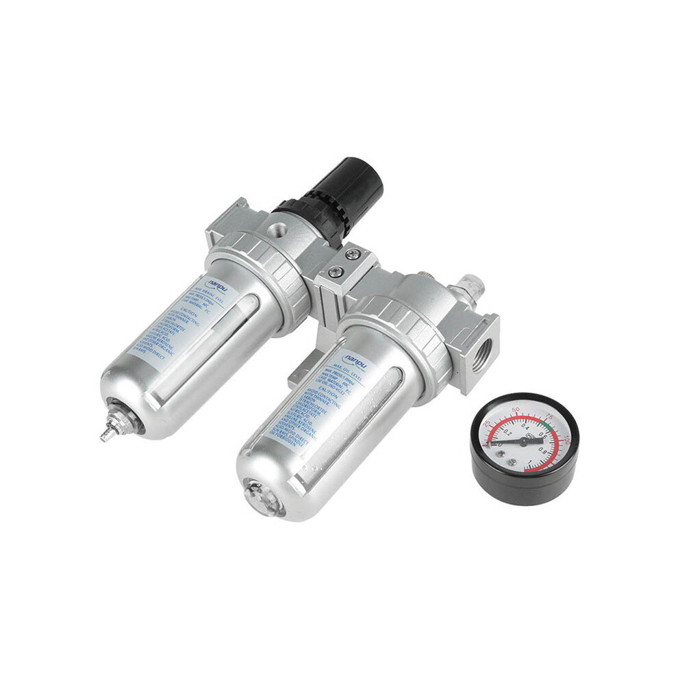 G1/2 Inch Air Compressor Filter Oil Water Separator Trap Tools with Regulator Gauge-image-OPC-PSG8B5G-NEW