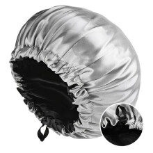 Satin Sleep Cap for Women, Double Layer Adjustable Night Cap for Curly Natural Hair, Hair Protection