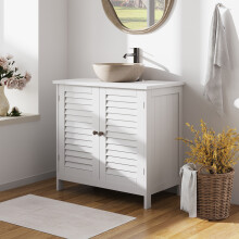 Bathroom Under Sink Storage Cabinet, Double Shutter Doors